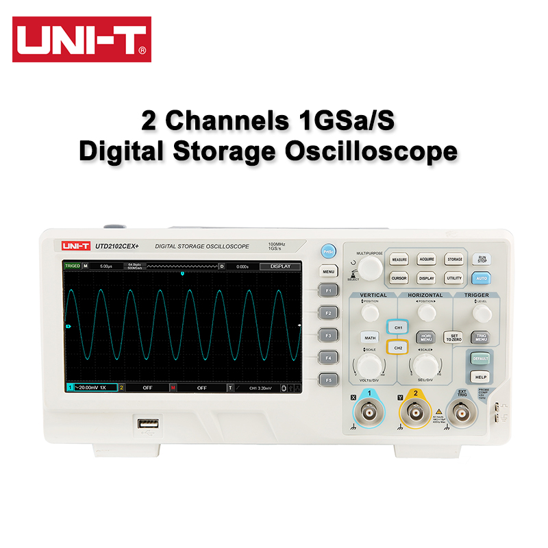 Digital Storage Oscilloscope 100Mhz - UNI-T Digital Oscilloscope UTD2102CEX+ 100MHz 1GS/s