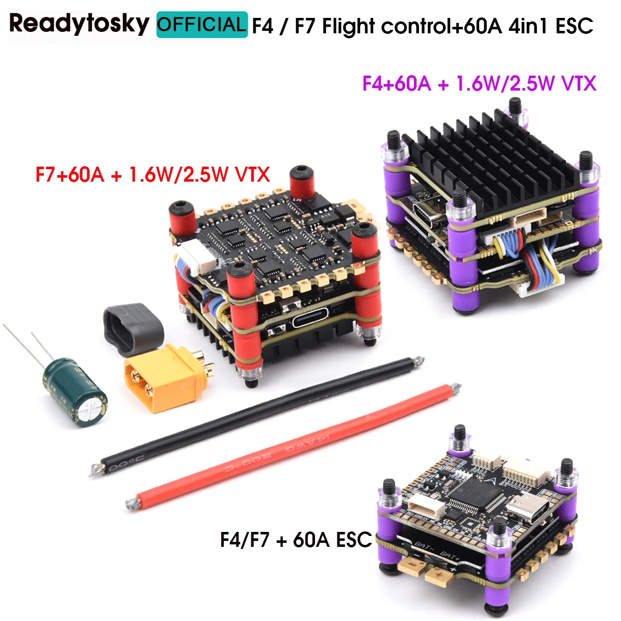 4.9G-5.8G 1.6W / 2.5W VTX + F7 - огляд і ціна Fpv Flight Controller F7 Stack 60A