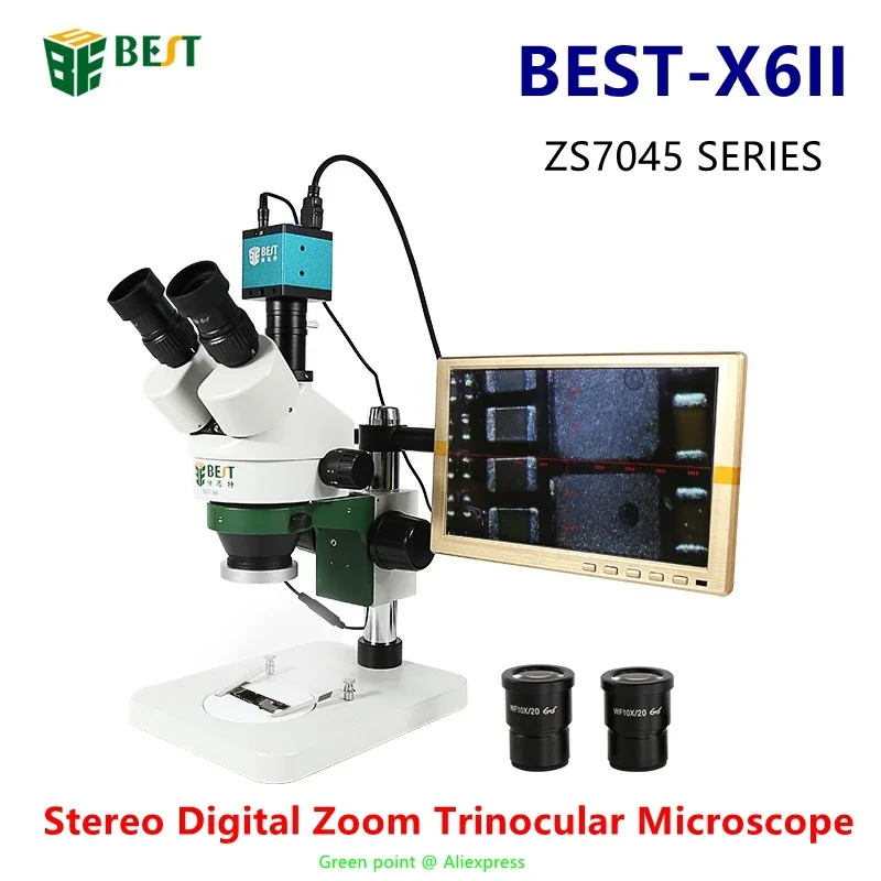 ZS7045 SERIES Stereo Digital Z - огляд і ціна Stereo Trinocular Microscope Pcb